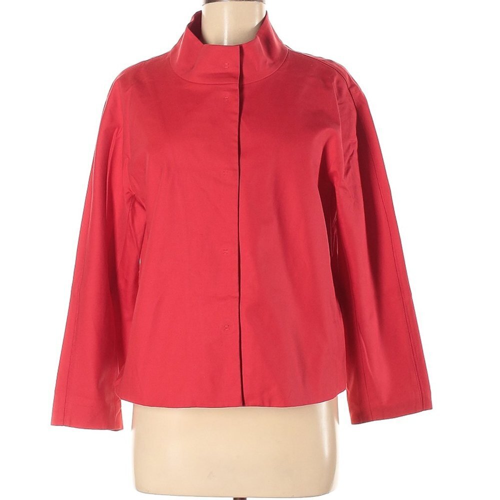 Lafayette 148 Red Cotton Jacket Size M